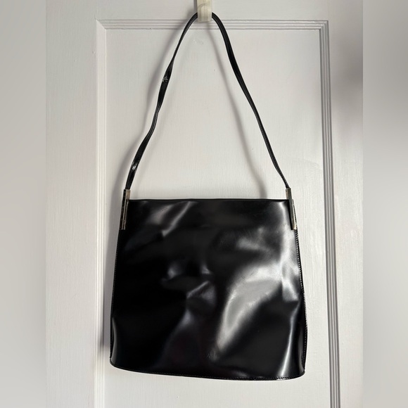 Furla Shining Black Leather Shoulder Bag, Made in Italy - Picture 1 of 10